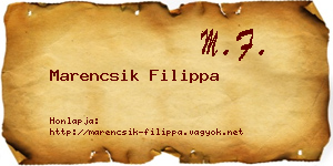 Marencsik Filippa névjegykártya